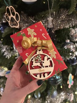 Cadeaulabel - kerstman en rendier