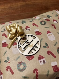 Cadeaulabel - kerstman en rendier