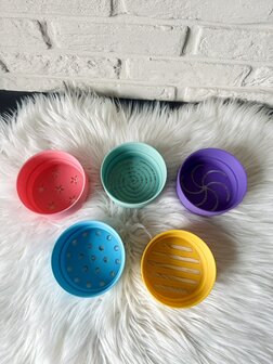 Stacking toren van 5 zeefjes