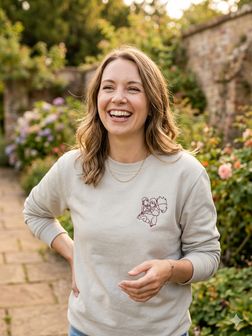 Sweater lijntekening van foto - GEBORDUURD