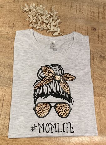 T-shirt #Momlife - grote print