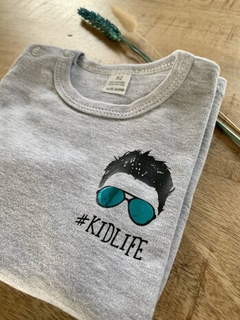 T-shirt #Kidlife jongen - kleine print