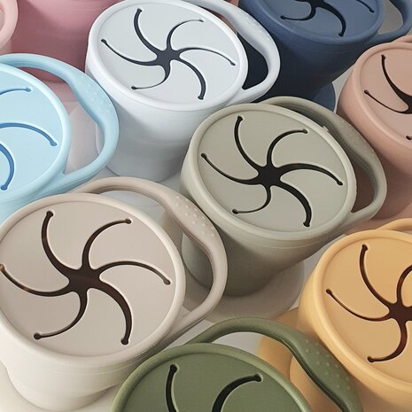 Opvouwbare siliconen snack cup - felroze