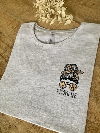 T-shirt #Momlife - kleine print