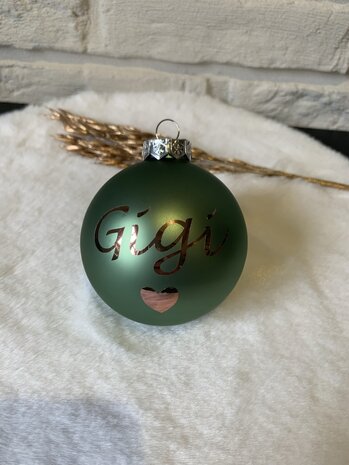 Boule de Noël avec nom ou message (petit: 6 cm)