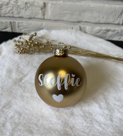 Boule de Noël avec nom ou message (petit: 6 cm)