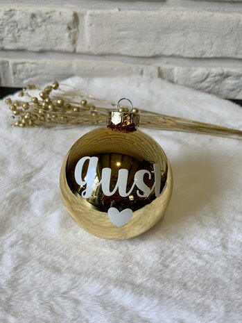 Boule de Noël avec nom ou message (petit: 6 cm)