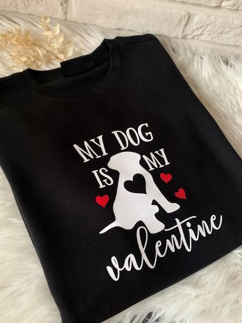 Sweater 'My dog is my Valentine'