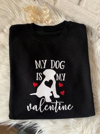 Sweater 'My dog is my Valentine'
