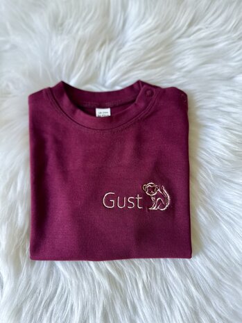 T-shirt paars sport stof - 3/4 jaar