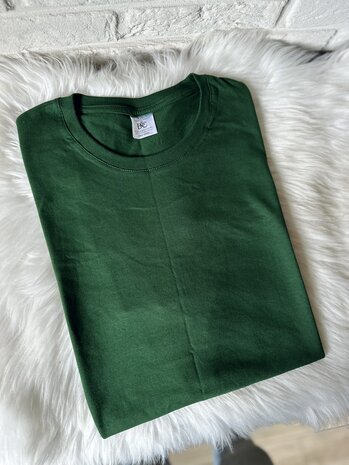 T-shirt man - donkergroen - XXL