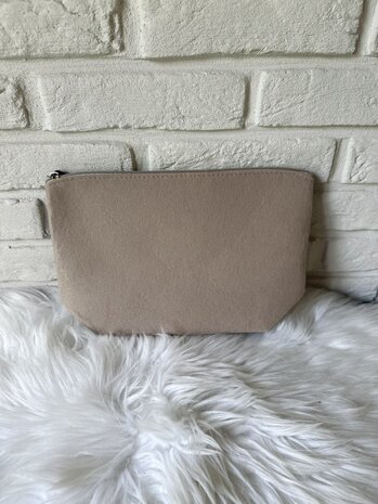 Toilettas vilt groot - beige