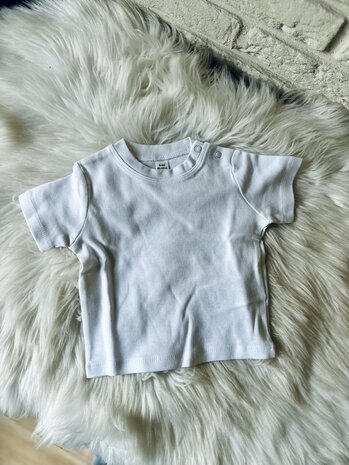 T-shirt wit - 3 - 6 maanden