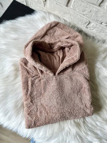 Poncho met naam - oudroze