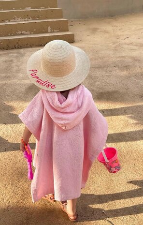 Poncho met naam - beige