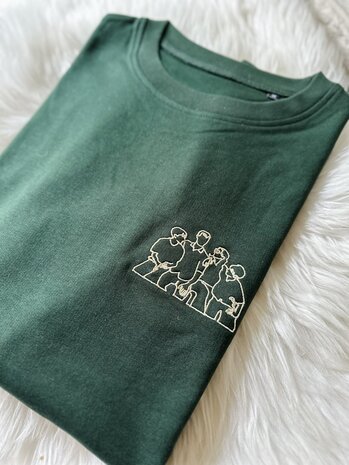 Sweater lijntekening van foto - GEBORDUURD