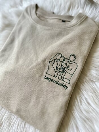 Sweater lijntekening van foto - GEBORDUURD