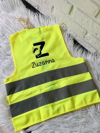 Gepersonaliseerd fluovestje - oranje maat 7 t.e.m. 12 jaar
