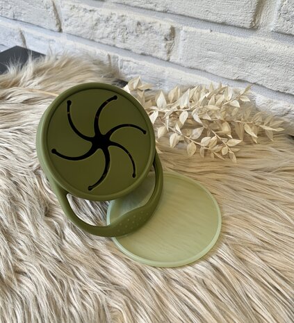 Opvouwbare siliconen snack cup - beige