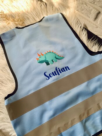 Gepersonaliseerd fluovestje - navy maat 4 - 6 jaar