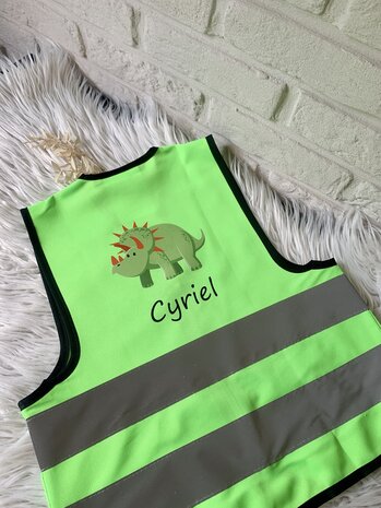 Gepersonaliseerd fluovestje - oranje maat 4 - 6 jaar