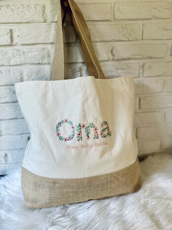 Shopper breed - bloemenmotief