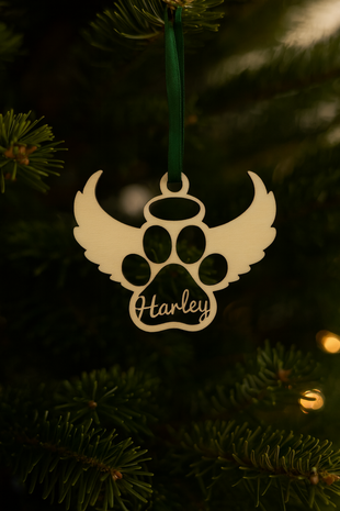 Gepersonaliseerde kerstbal poot hemel
