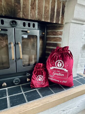 Velvet zak Sinterklaas voor snoepgoed of cadeautjes 