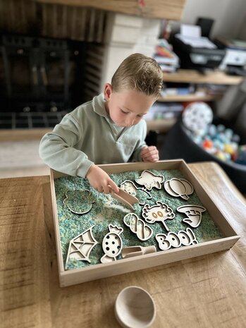 Houten speelbak met deksel