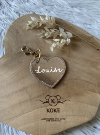 Sleutelhanger met naam/tekst - hart 