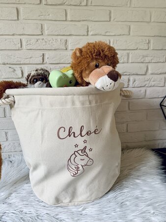 Speelgoedmand met naam (40 x 40 cm)