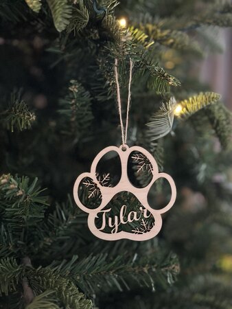 Gepersonaliseerde kerstbal poot