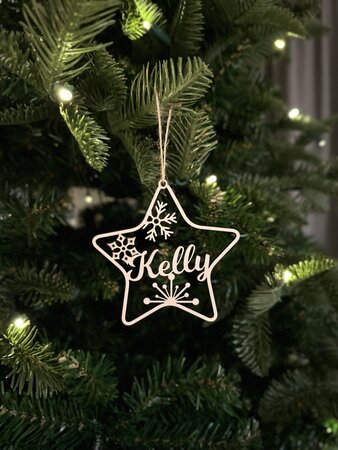 Gepersonaliseerde kerstbal ster