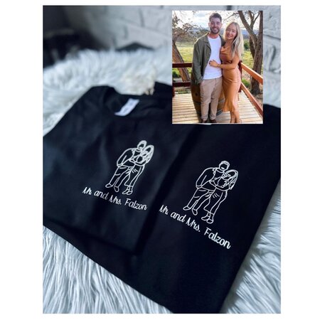 T-shirt lijntekening van foto