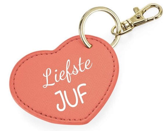 Sleutelhanger juf - hartje 