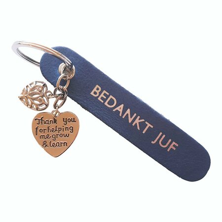 Sleutelhanger - Juf navy 