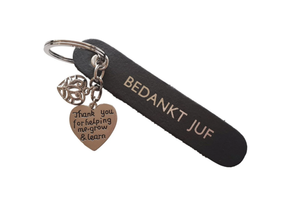 Sleutelhanger - Juf zwart