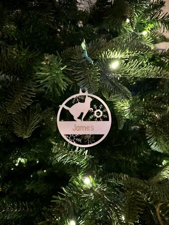 Gepersonaliseerde kerstbal - kat spelen