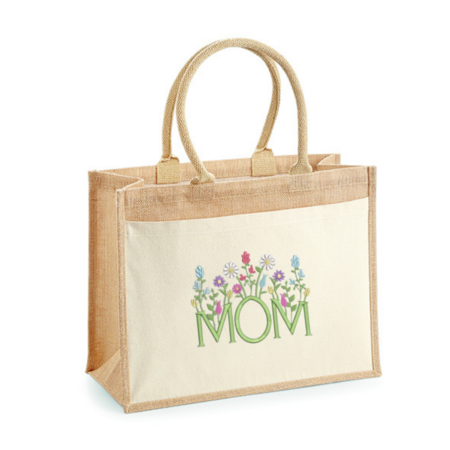 Shopper jute - MOM flowers