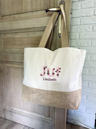 Shopper breed JUF - bloemenmotief