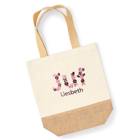 Shopper hoog JUF - bloemenmotief