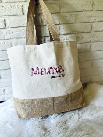 Shopper breed - bloemenmotief