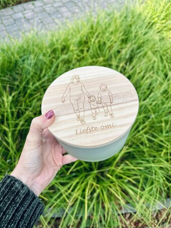 Geurkaars met tekst en/of lijntekening