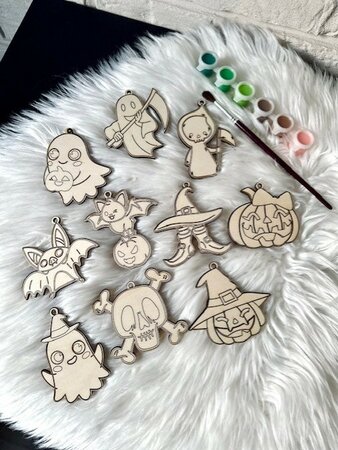 Houten verfset incl. verf - Halloween