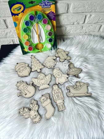 Houten verfset incl. verf - Kerstmis