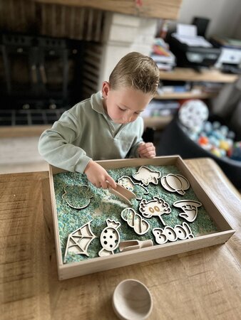 Houten speelbak met deksel