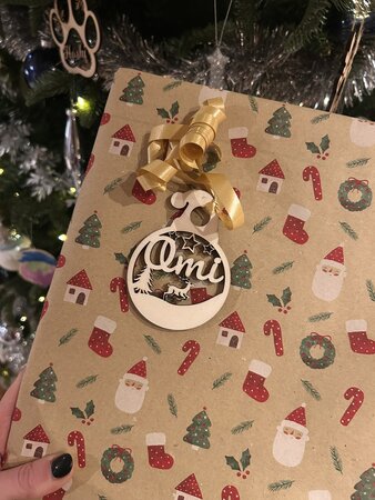 Cadeaulabel - kerstmuts rendier