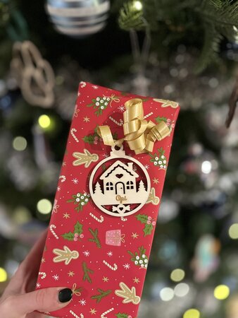 Cadeaulabel - Kersthuisje