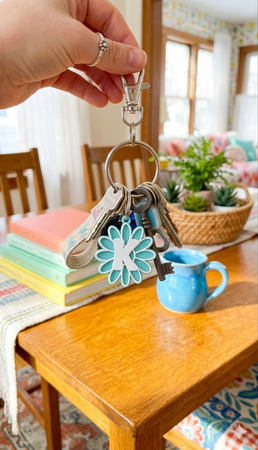 Sleutelhanger madeliefje