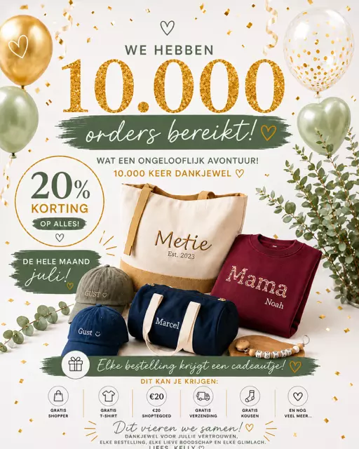 10.000 Bestellingen! Vier mee met onze MEGA actie!